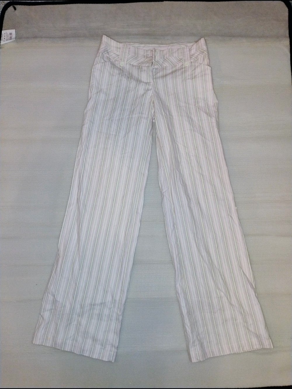 Light Pinstripe Wide-Leg Pants - Pastel Stripes